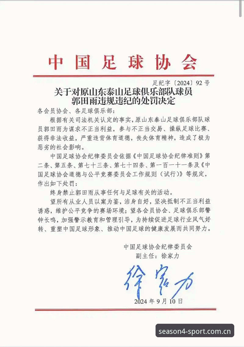 四季体育登录教程 中国足协第三批禁足名单深度评测:17人终身禁赛背后的行业震荡